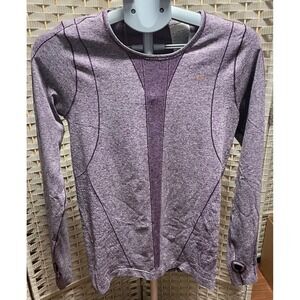 Nike Dri-FIT Womens‎ Purple Heather Long Sleeve Running Top Thumbholes Medium